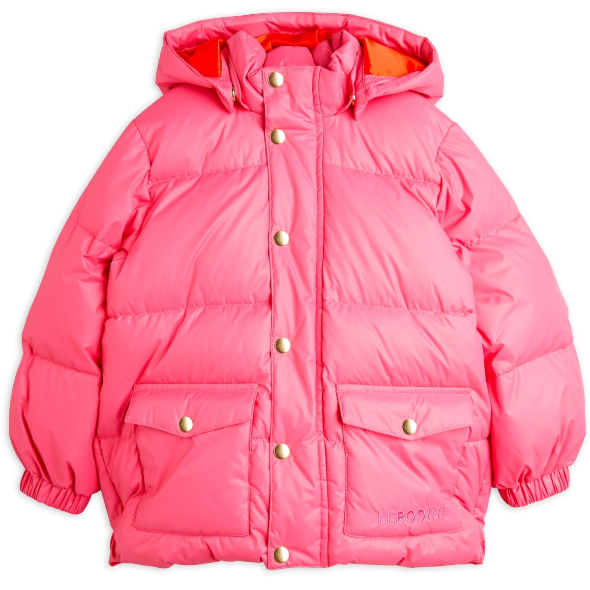 Chaqueta de pluma Mini Rodini con capucha rosa 2471011828