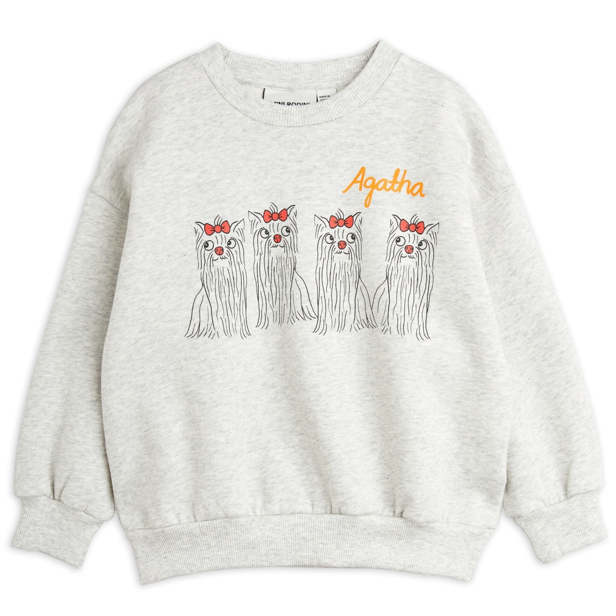 Mini Rodini Sweatshirt with dog motif grey 2472011494