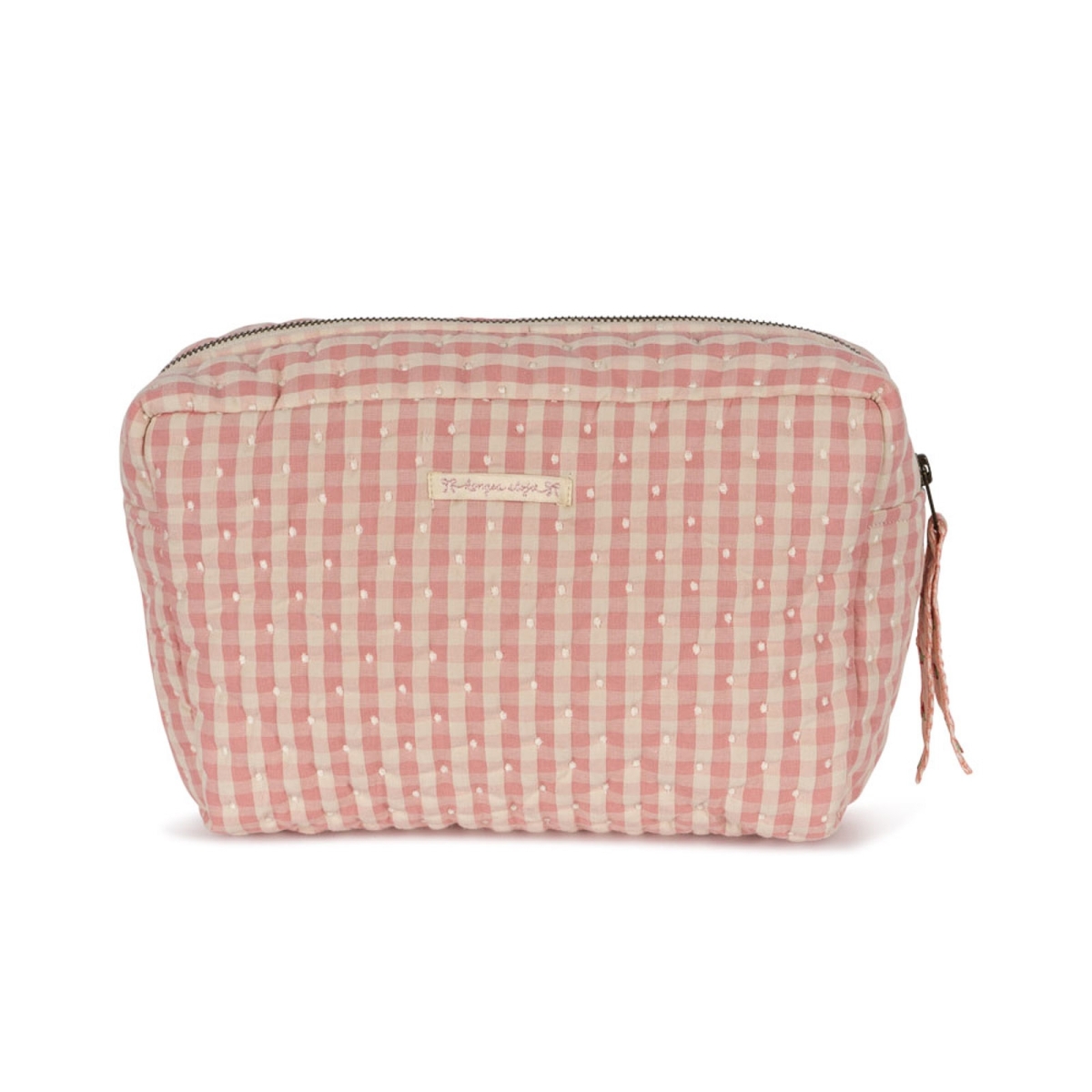 Konges Slojd Large Cosmetic Seersucker Powder Pink Check KS101660