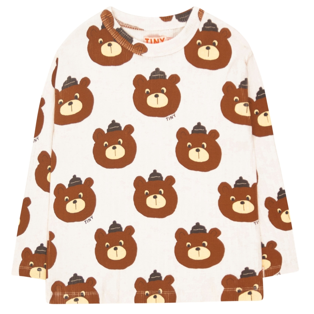 Tiny Cottons Bears Tee Light Cream Heather AW24-051