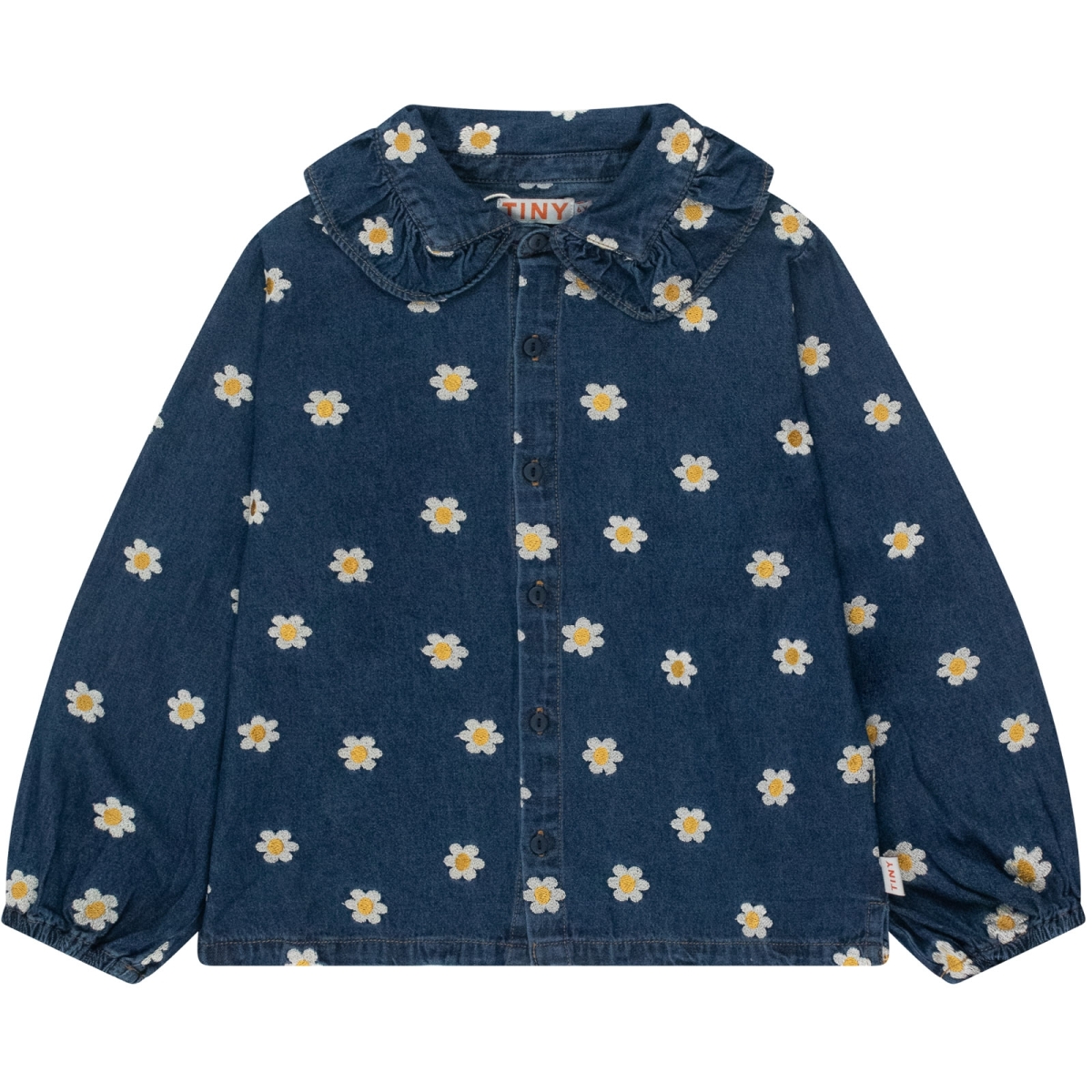 Tiny Cottons Denim Camisa Daisy Cuello con Volantes Denim