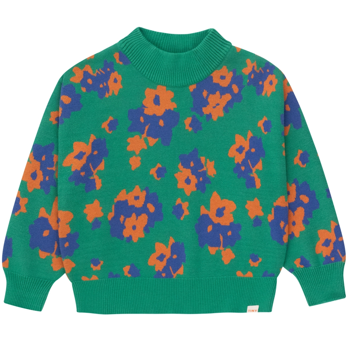 Tiny Cottons Blumen Mockneck Pullover Emerald AW24-271