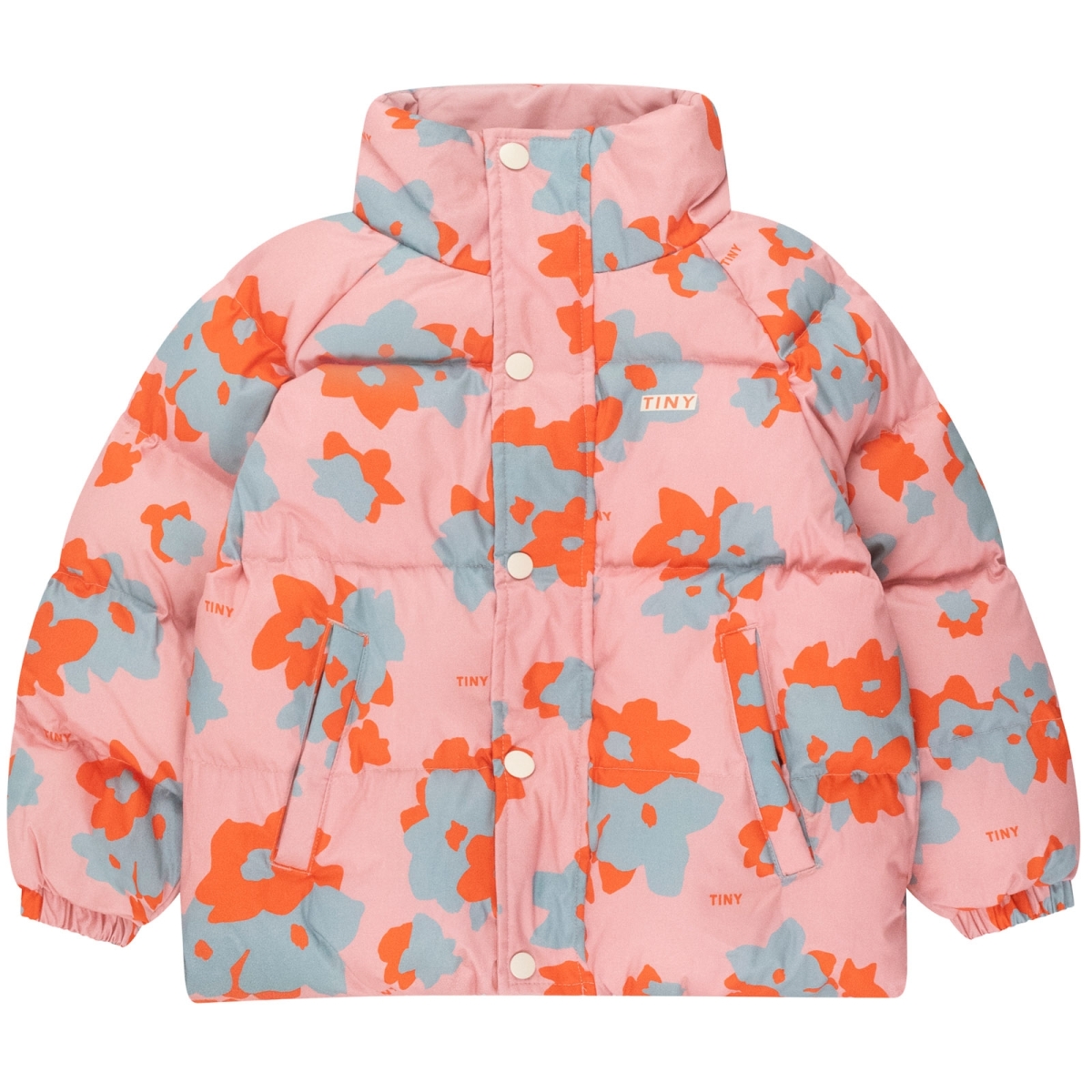 Tiny Cottons Blumen Kurze wattierte Jacke Pfirsich AW24-302