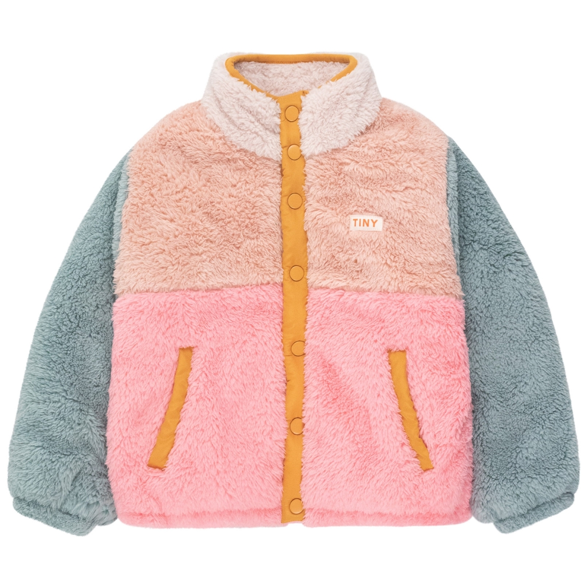 Tiny Cottons Chaqueta Sherpa Polar Color Block Rosa