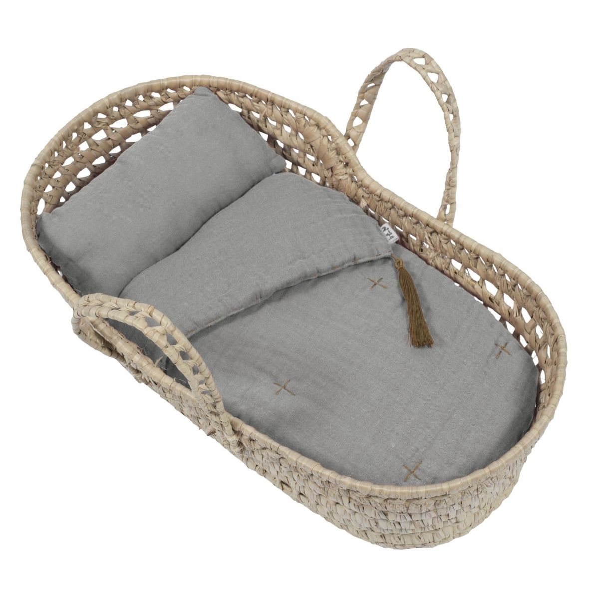 Numero 74 Doll Basket Bed Linen silver grey 7400000102897 