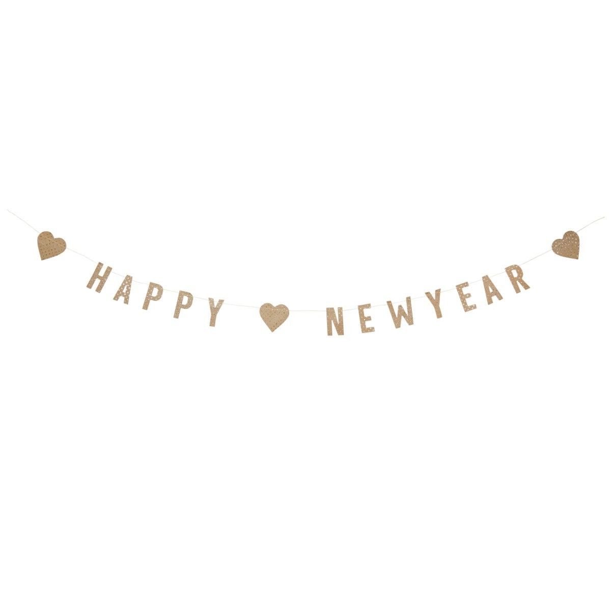 Madam Stoltz Girlanda Happy New Year złota papierowa M1610-01-B 