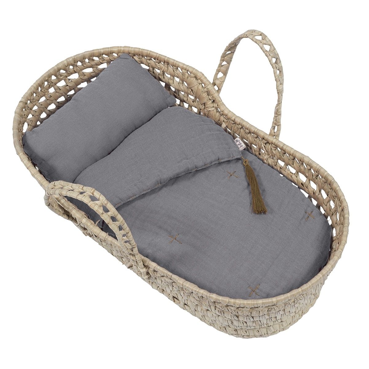 Numero 74 Doll Basket Bed Linen stone grey  
