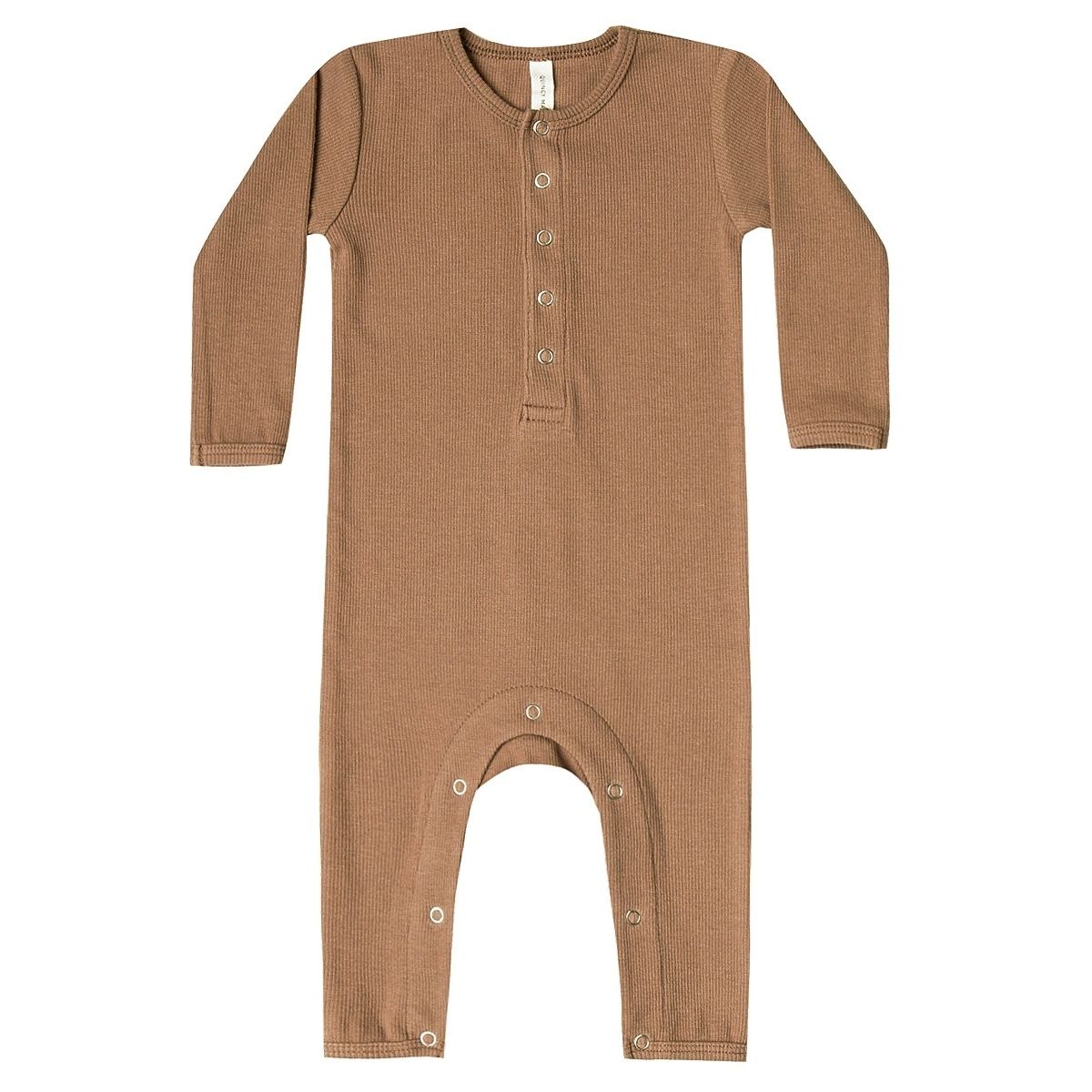 Quincy Mae Ribbed Baby Romper brown