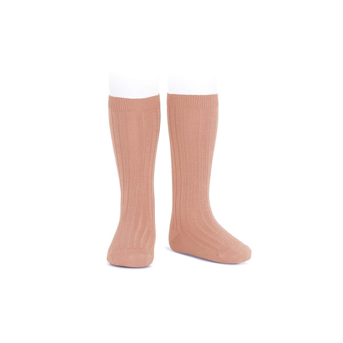 Condor - Wide Ribbed Cotton Knee High Socks peony - Medias y