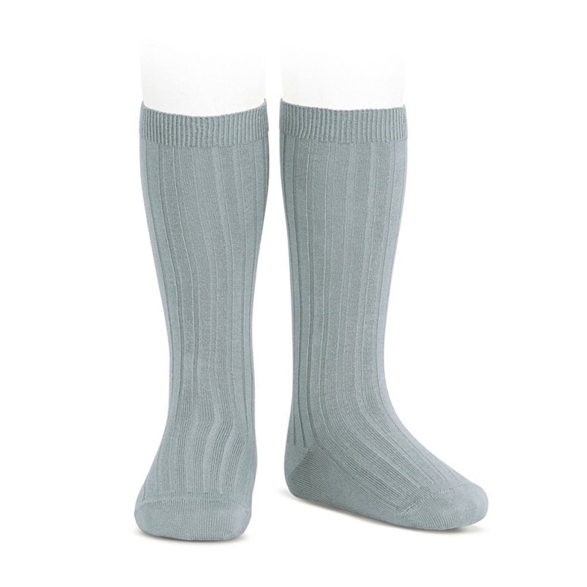 Condor Wide Ribbed Cotton Knee High Socks dry green 2.016/2_756 