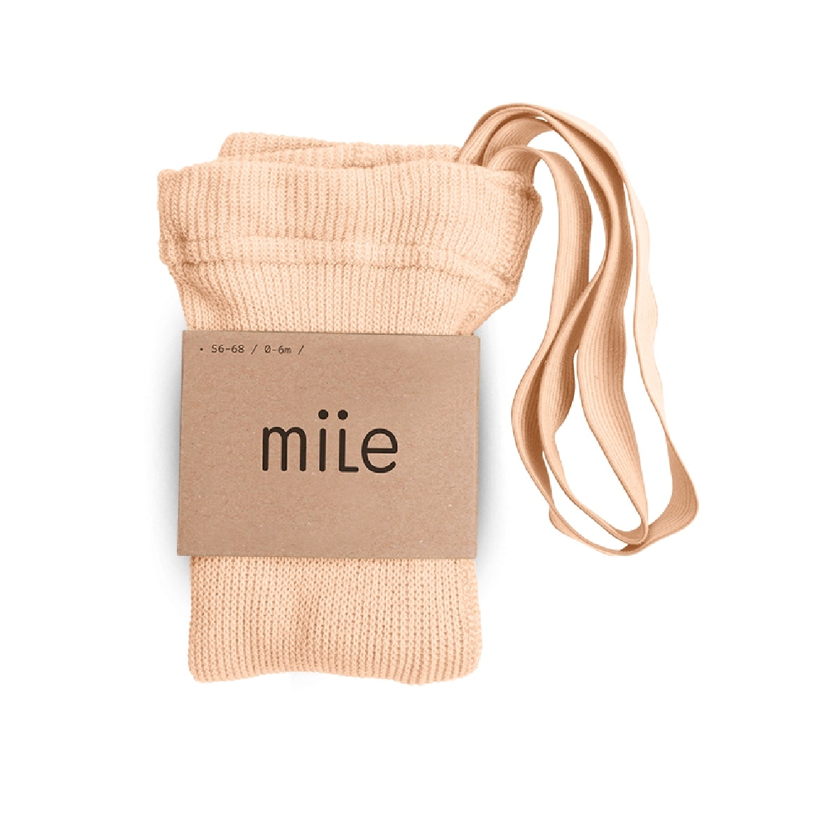 Mile - Cotton tights with braces peach - Tights and socks -
