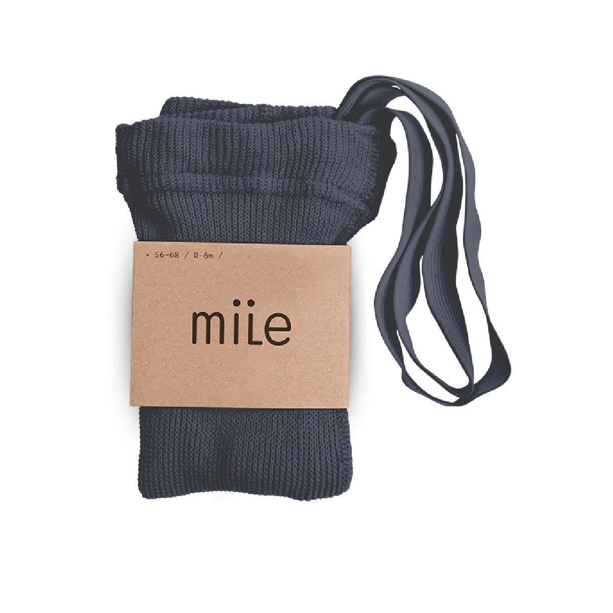 Mile - Cotton tights with braces steel blue - タイツと靴下 -