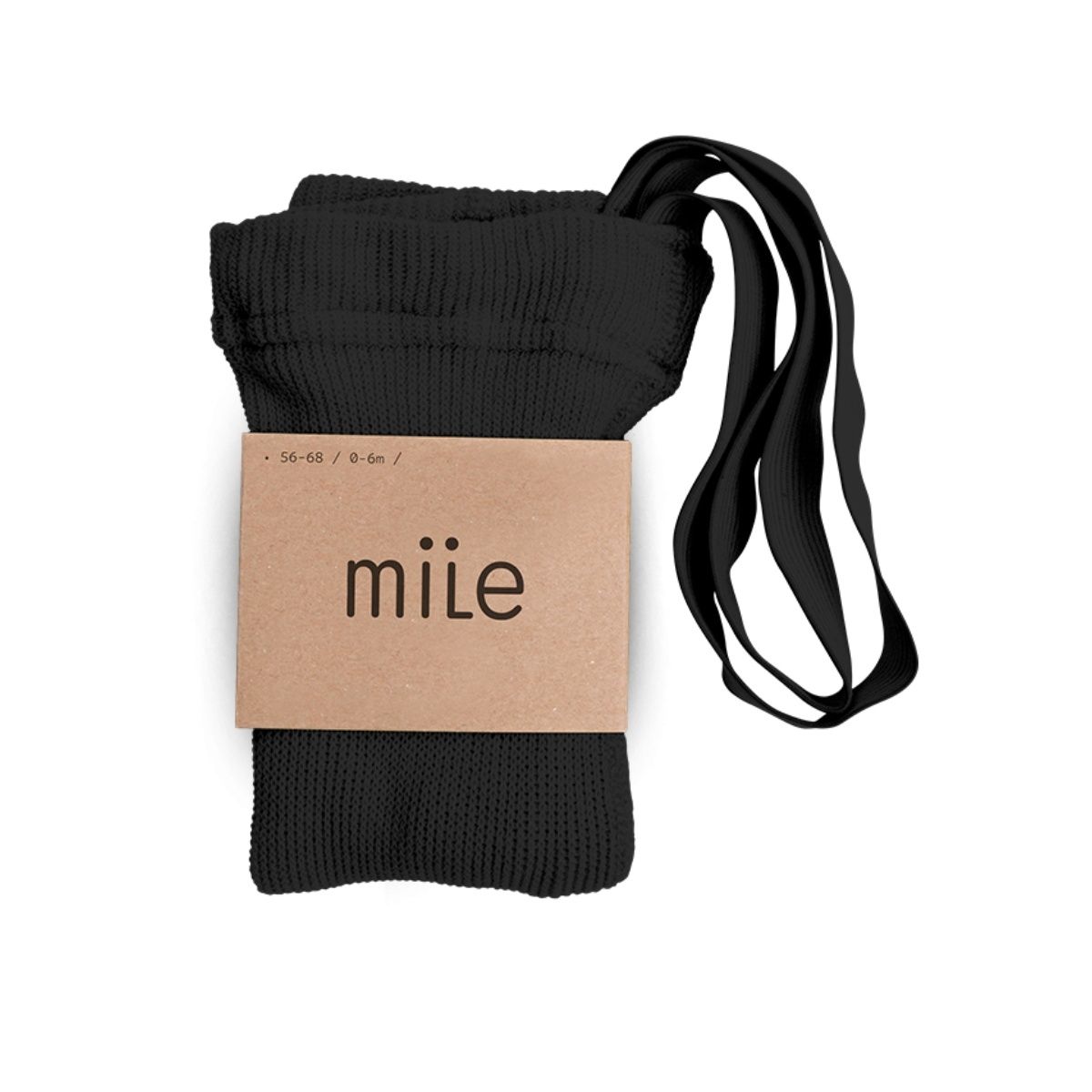 Mile - Cotton tights with braces black - Collants et