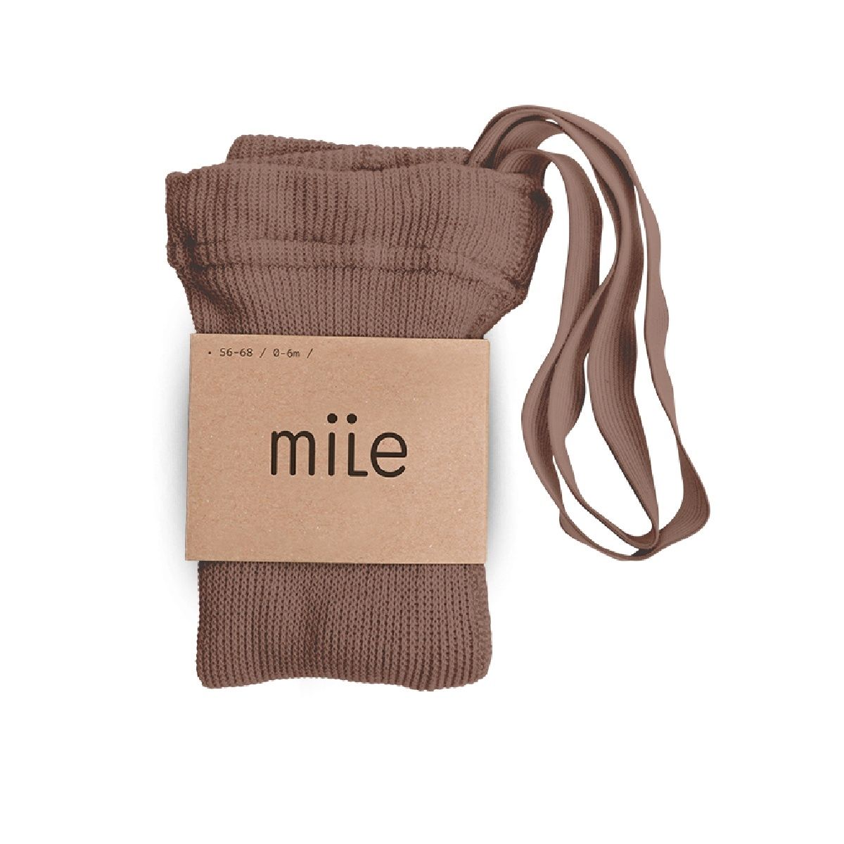 Mile - Cotton tights with braces brown - 스타킹과 양말 -