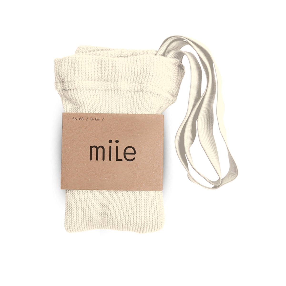 Mile - Cotton tights with braces ecru - Колготки и носки - 1