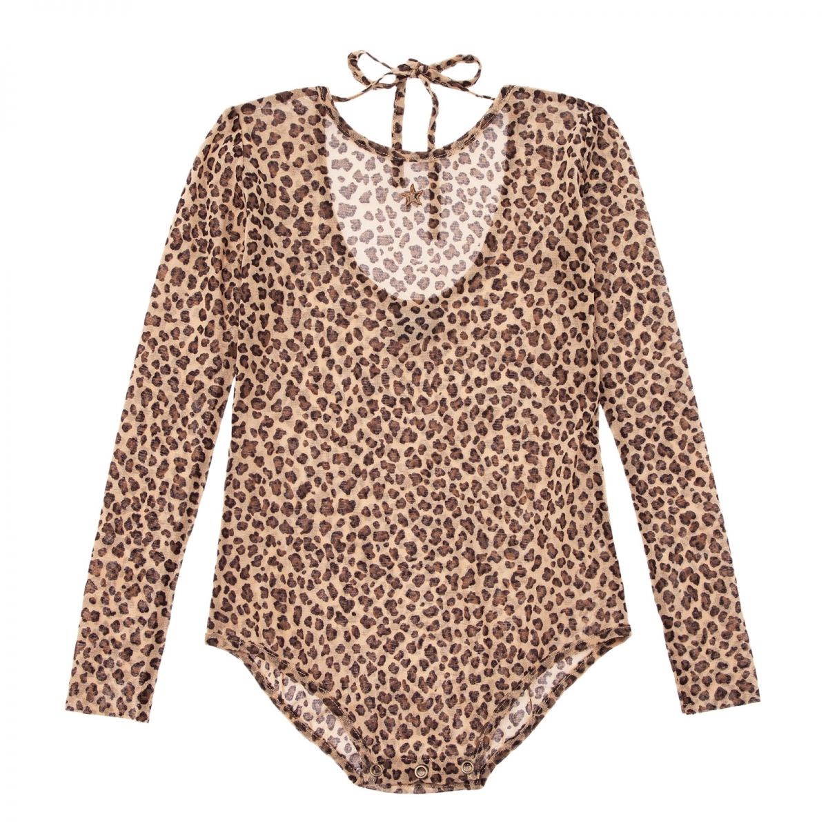 Tocoto Vintage - Animal print tulle body brown - ボディ＆下着 - W40919BROWN 