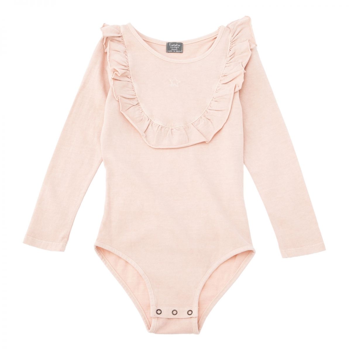 Tocoto Vintage - Jersey body with frill pink - Corps et sous-vêtements - W51819PINK 