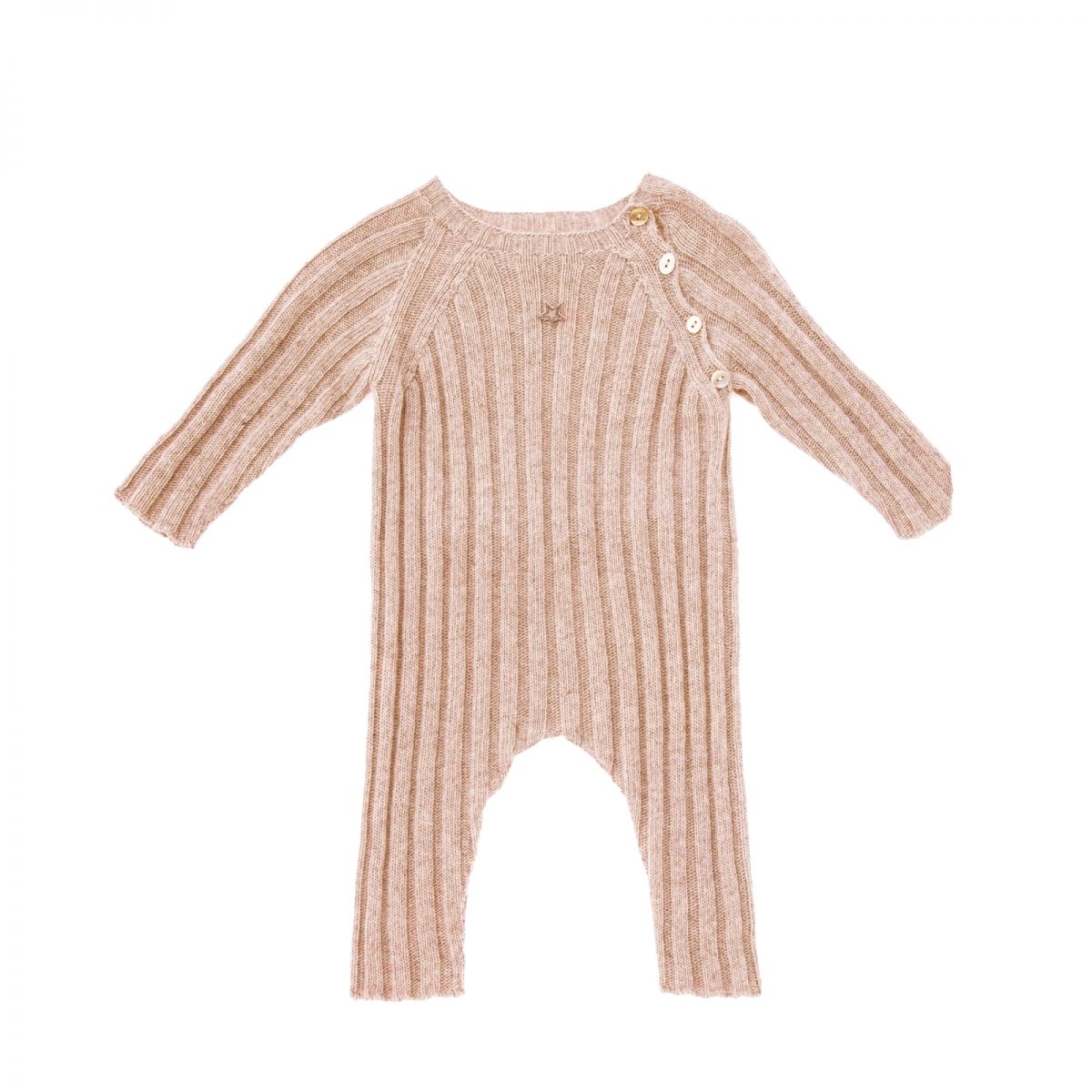 Tocoto Vintage - Knitted ribbed rompers pink - つなぎ服 - W40219PINK 