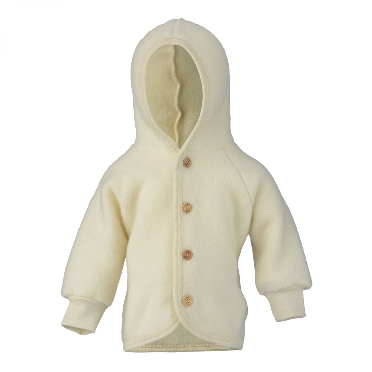 ENGEL Natur Hooded jacket with wooden buttons Natural 575520-01 