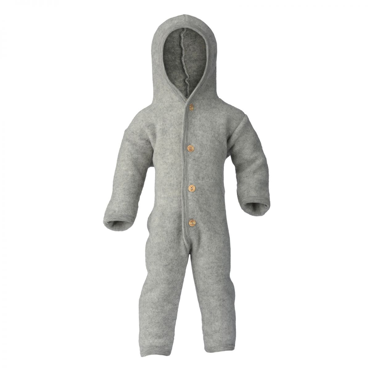ENGEL Natur Hooded overall with buttons light Grey melange 575722-091 