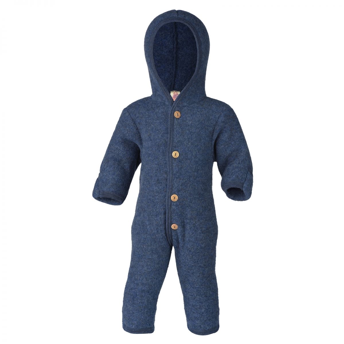 ENGEL Natur Hooded overall with buttons Blue melange 575722-080 