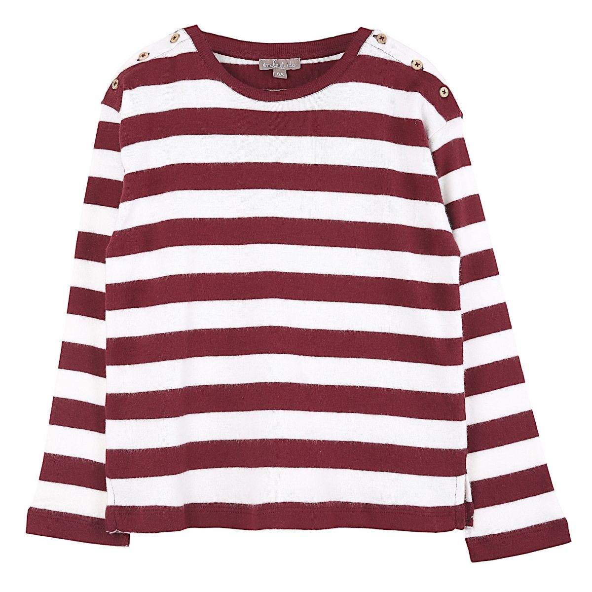 Emile et Ida Long sleeve t-shirt stripped burgundy P146-B 