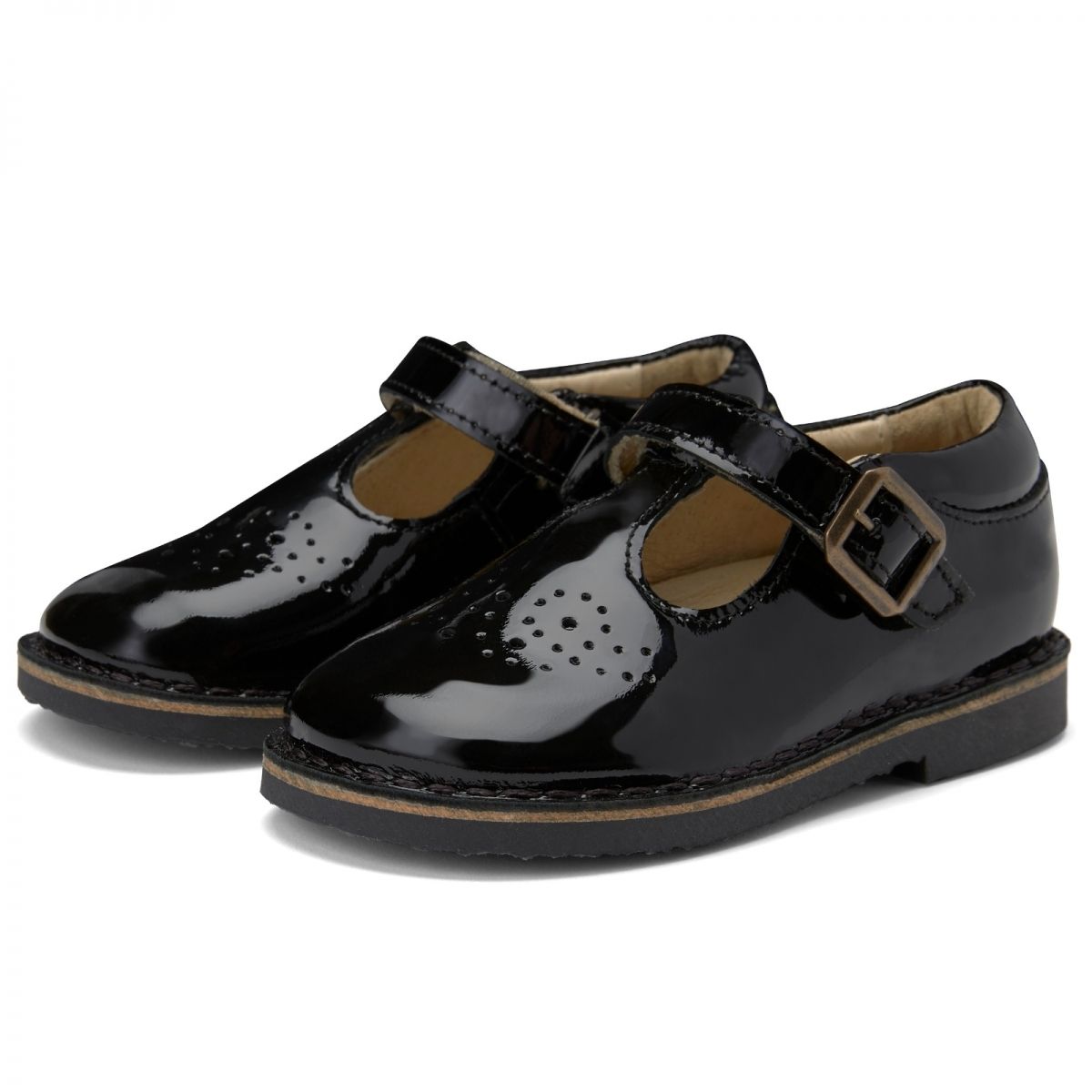 Young Soles T-bar Shoe Penny Patent Leather black