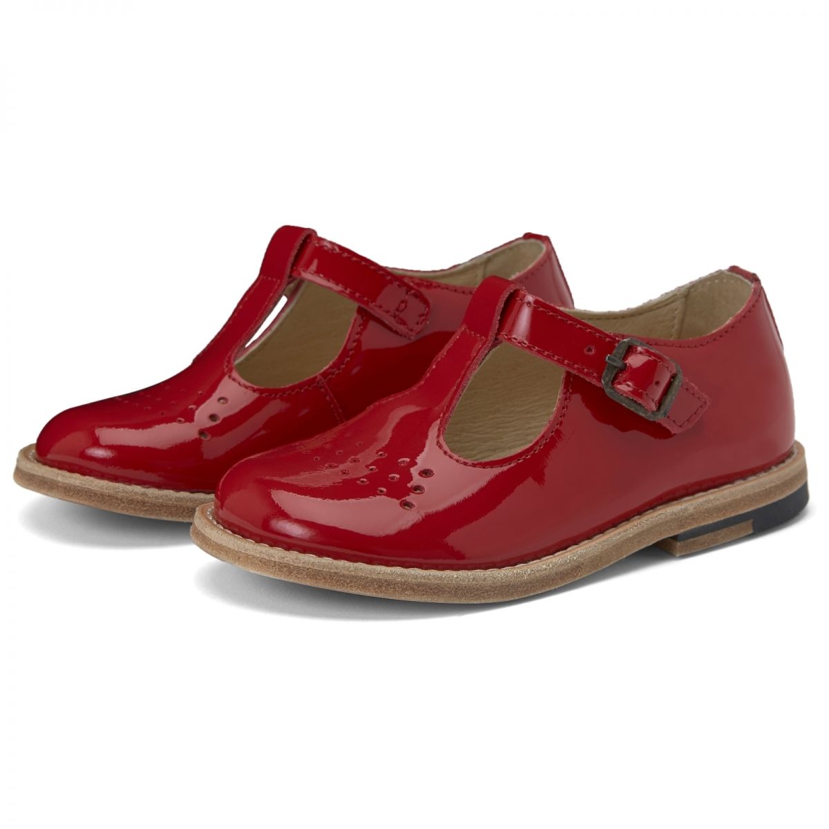 Young Soles Półbuty Dottie Patent Leather czerwone lakierki DOT-PATENT-RED 