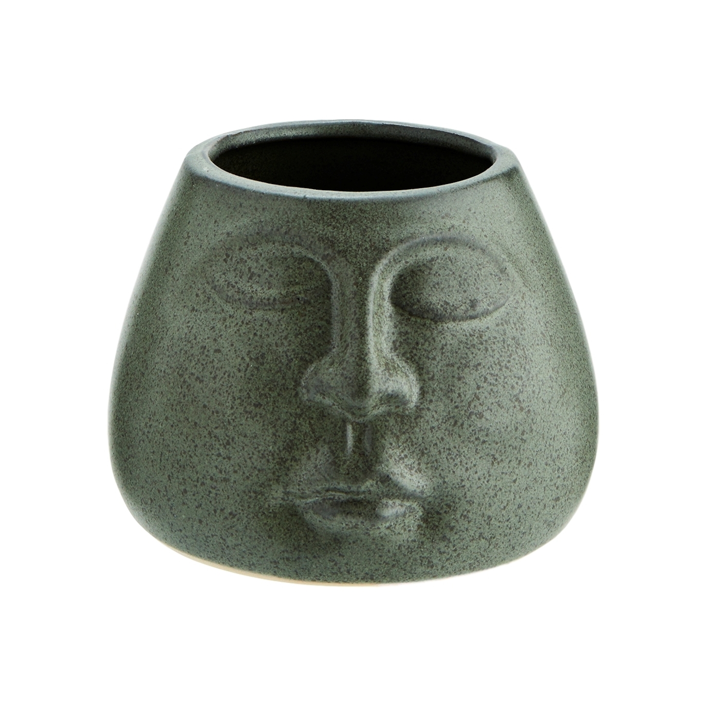 Madam Stoltz - Stoneware Flower Pot Matt Green 10,5x8cm - Vases & decorative objects - HY16289-11 