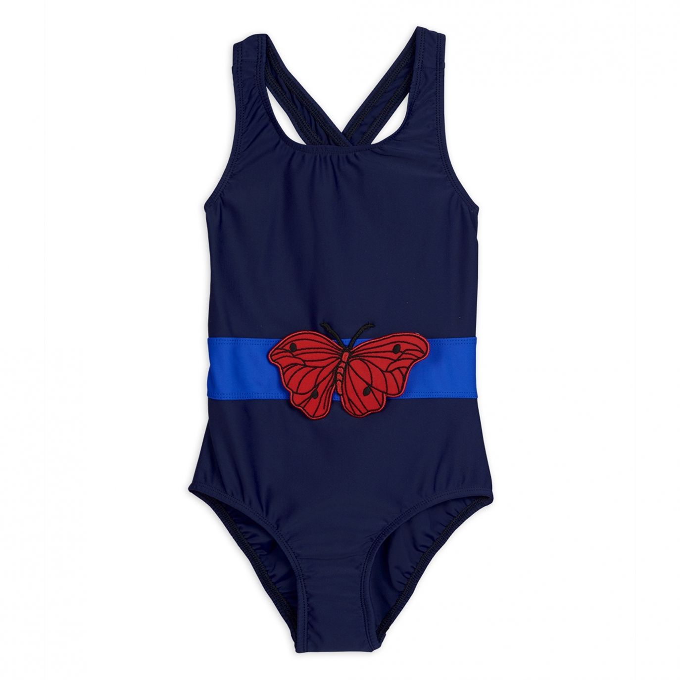 Mini Rodini - Strój kąpielowy Butterfly sporty swimsuit niebieski - Stroje kąpielowe - 2028011267 