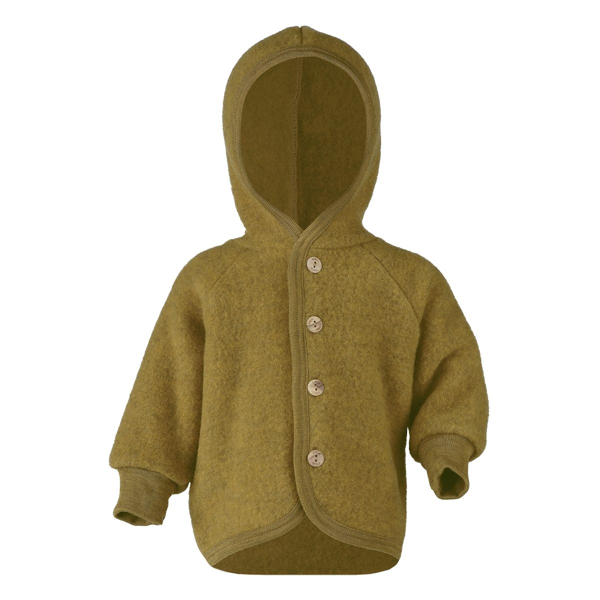 ENGEL Natur Hooded jacket with wooden buttons Saffron melange 575520-018E 