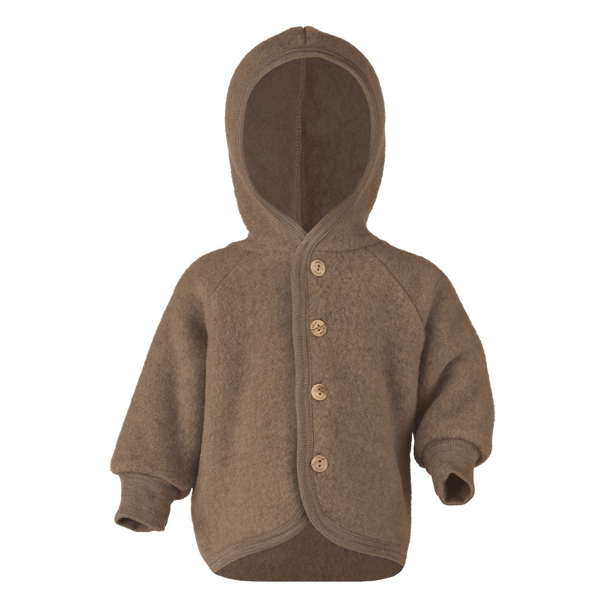 ENGEL Natur Hooded jacket with wooden buttons Walnuss melange 575520-075 