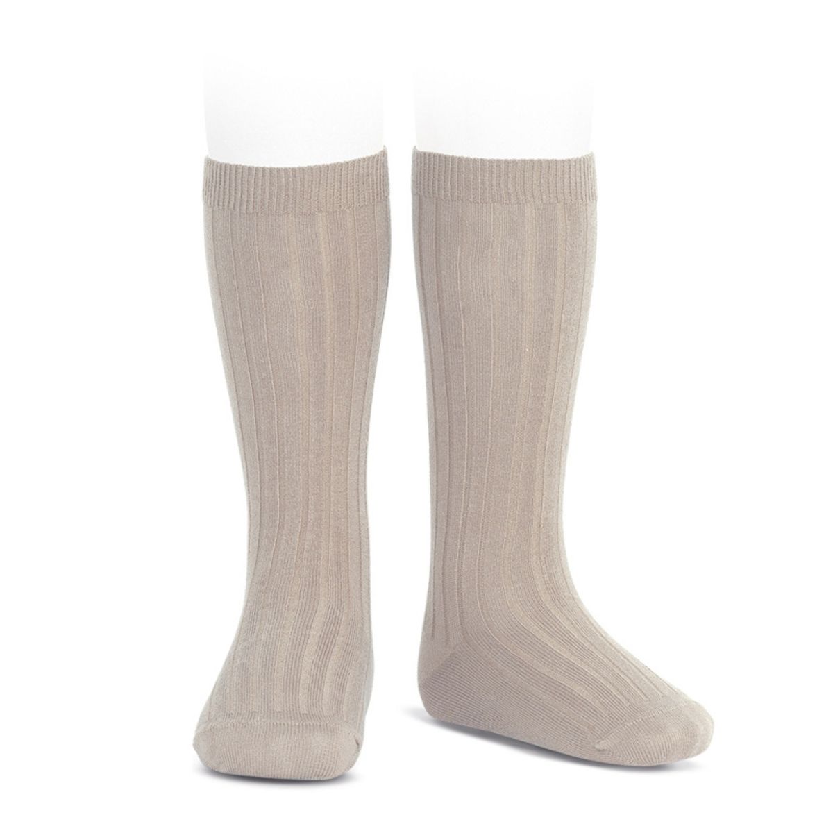 Condor Wide Ribbed Cotton Knee High Socks stone 2.016/2_334 