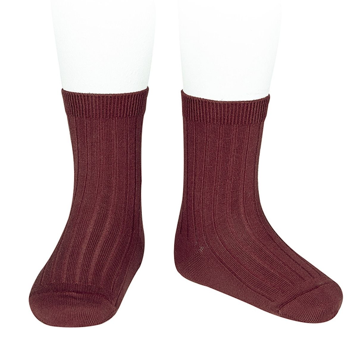 Condor Basic Rib Short Socks garnet 2.