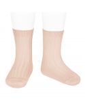 Basic Rib Short Socks nude