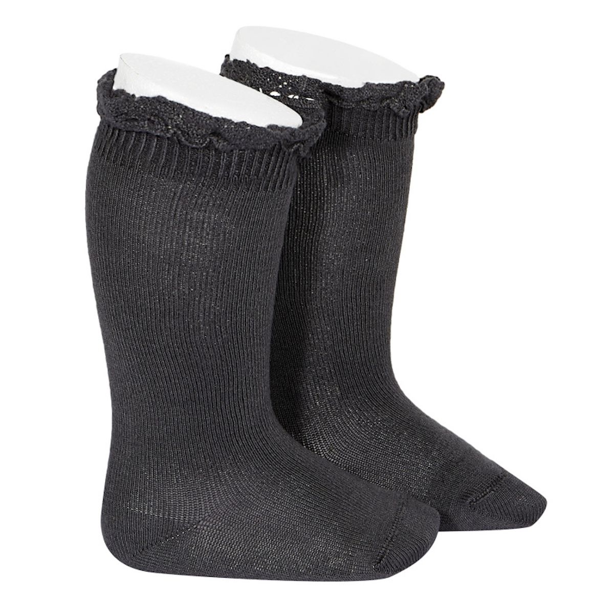 Condor Knee Socks With Lace coal 2.409/2_257 
