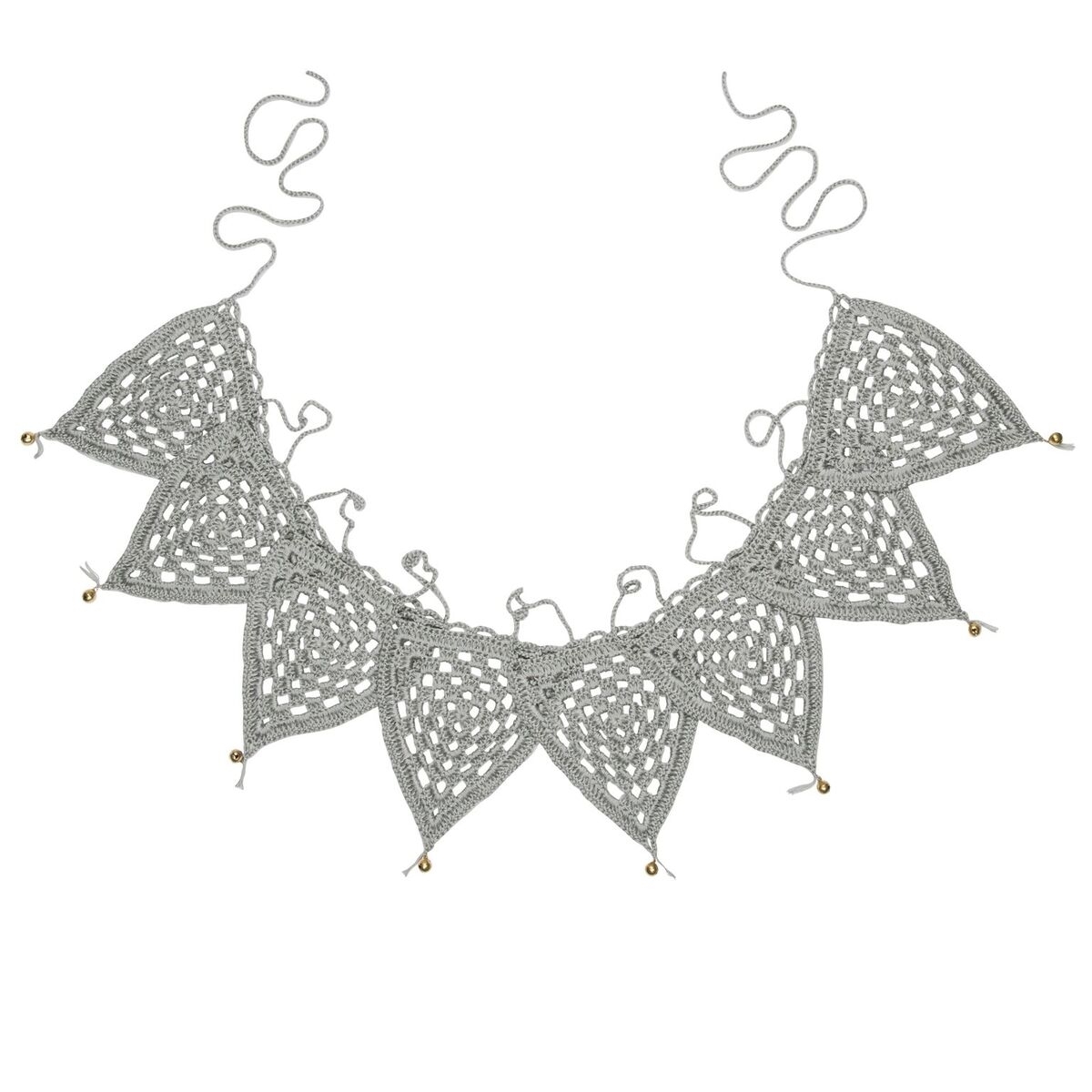 Numero 74 Bunting Garland Crochet silver grey 7400000132285