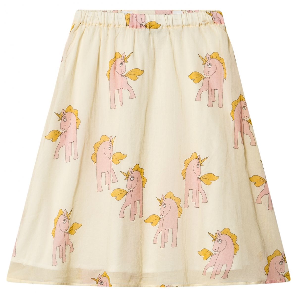 Mini Rodini Unicorns woven long skirt yellow 2023010523 