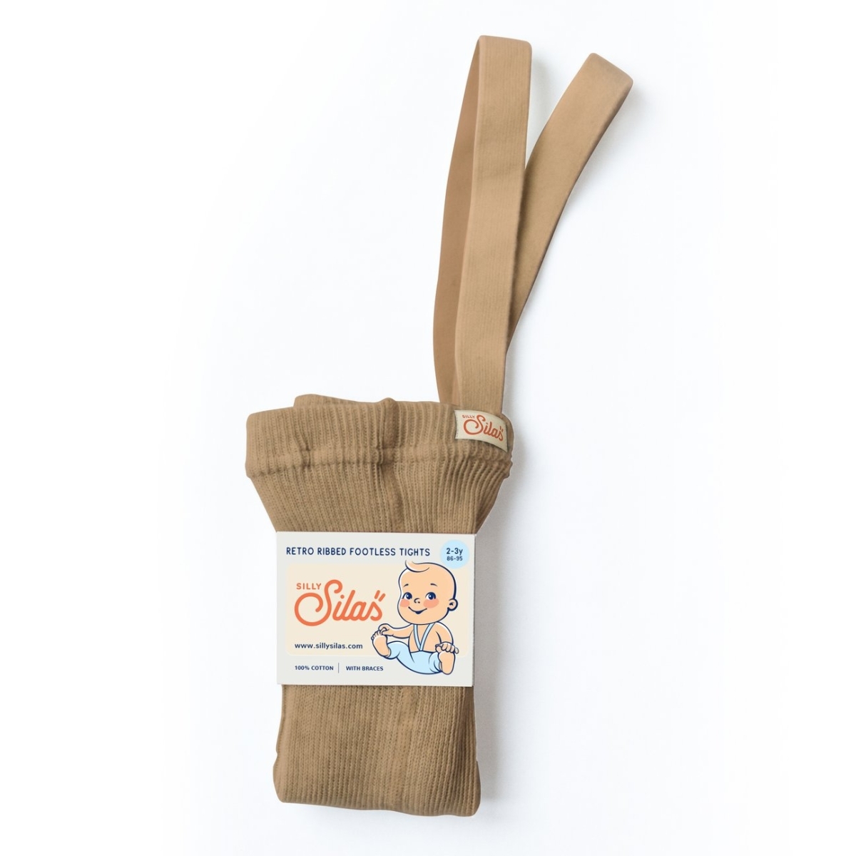 Silly Silas Footless Tights Light Brown  