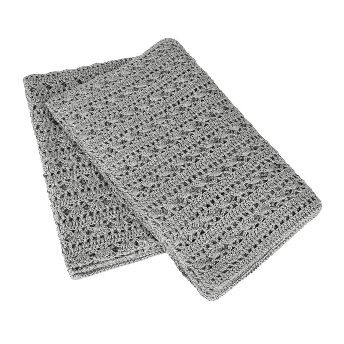 Numero 74 Tara Crochet Blanket silver grey  