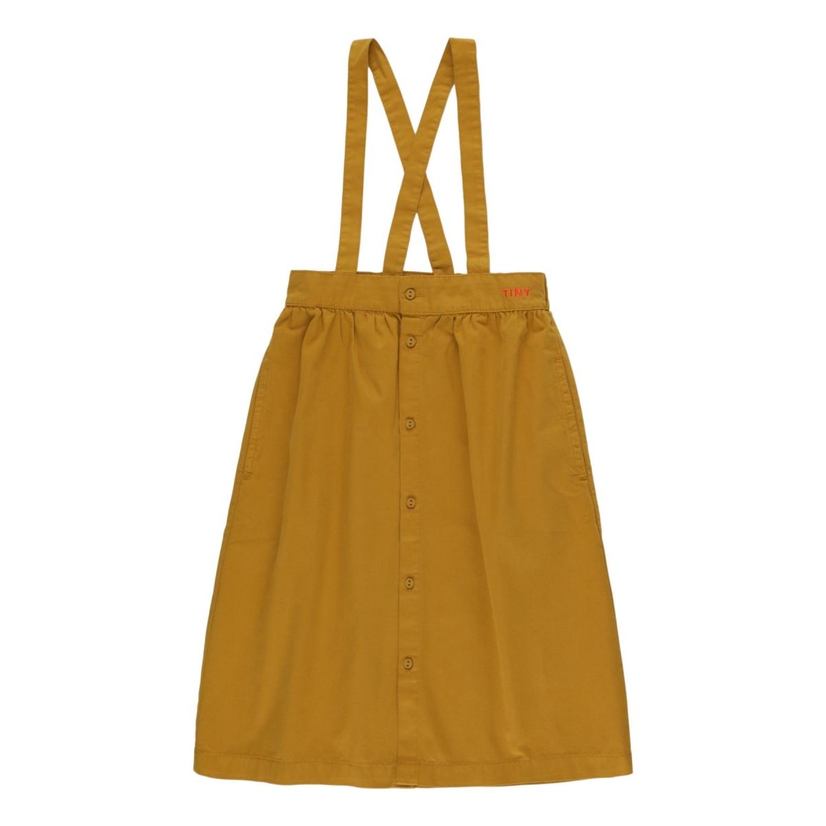 Tiny Cottons Solid Braces Midi Skirt mustard AW20-152-B11 
