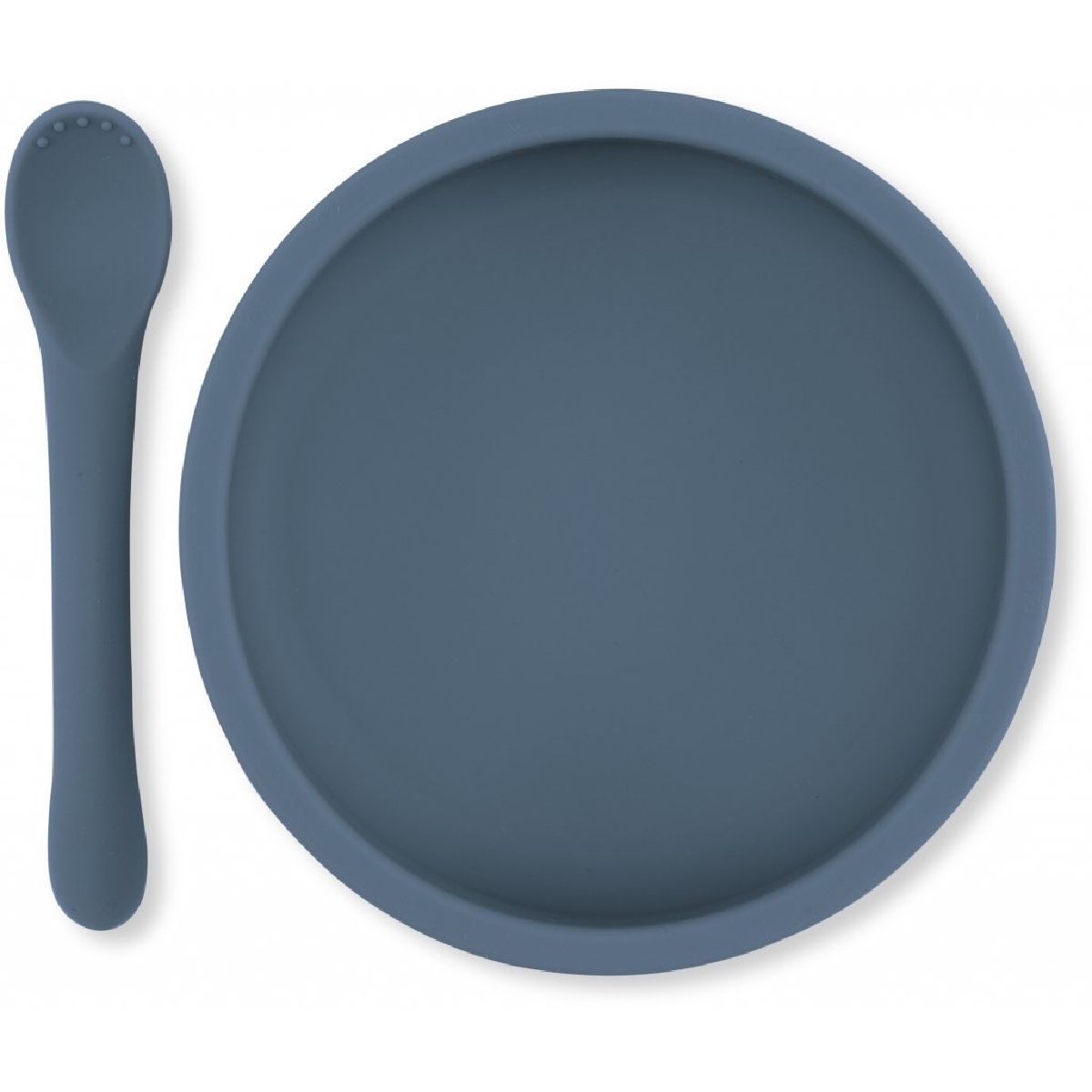 Konges Slojd Bowl & Spoon Silicone Set Blue KS1673-3 