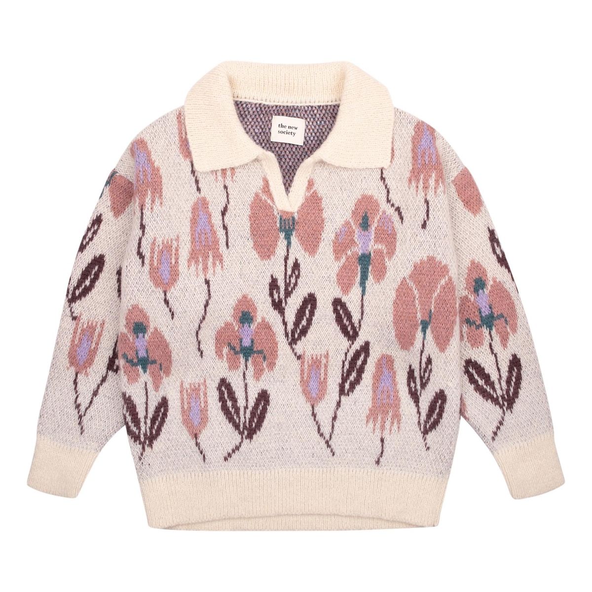 The New Society Matilde sweter w kwiatki różowy FW20KT800701 