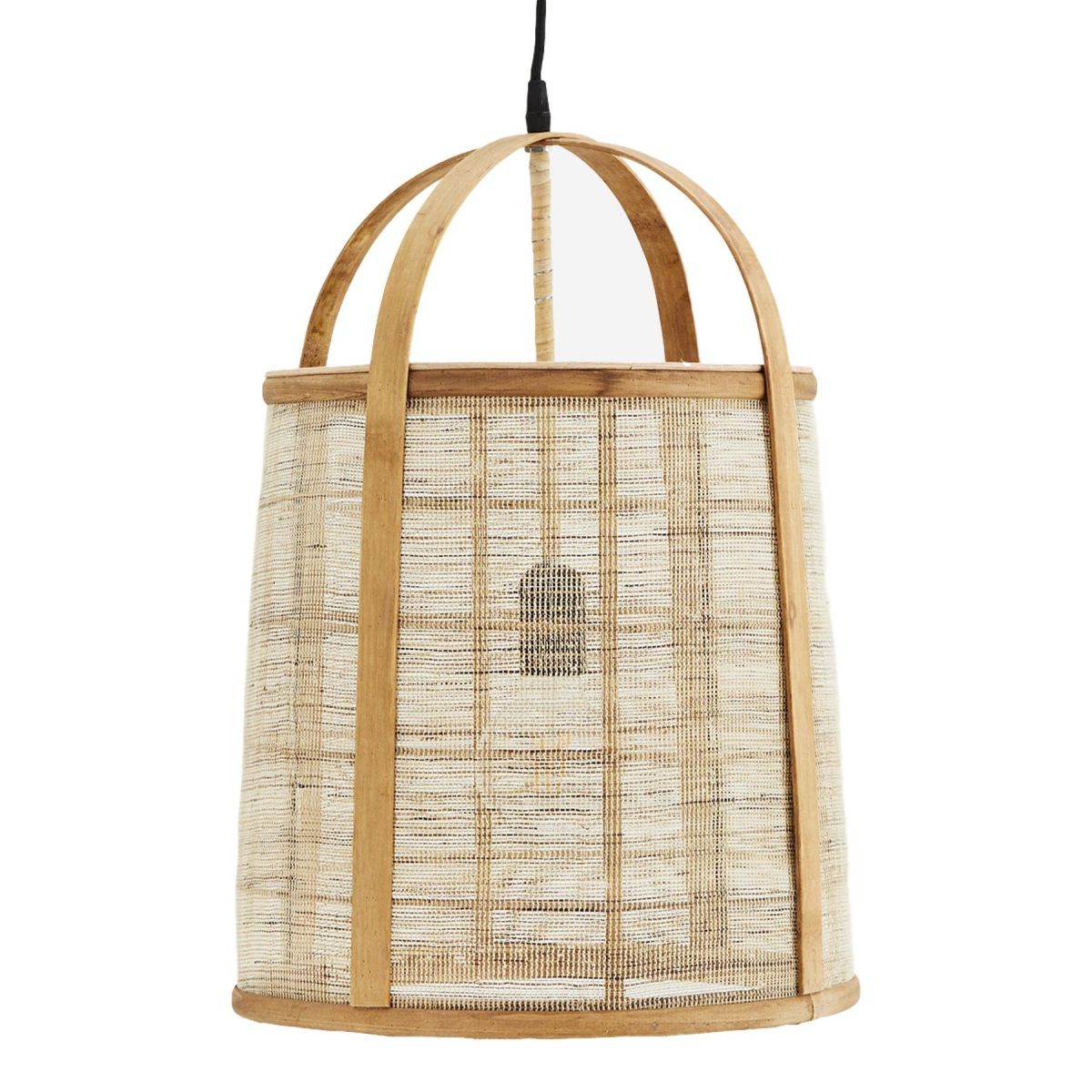 Madam Stoltz Bamboo ceiling lamp with linen 19Y5029S-S1 