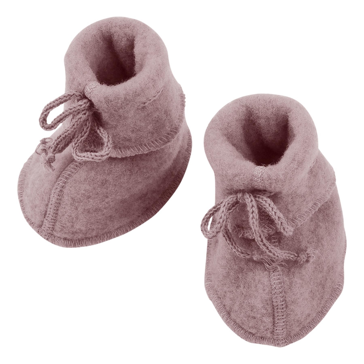 ENGEL Natur Baby-bootees with ribbon Rosewood melange