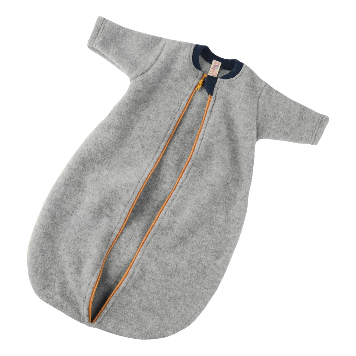 ENGEL Natur Baby sleeping-bag sleeve grey melange with zip