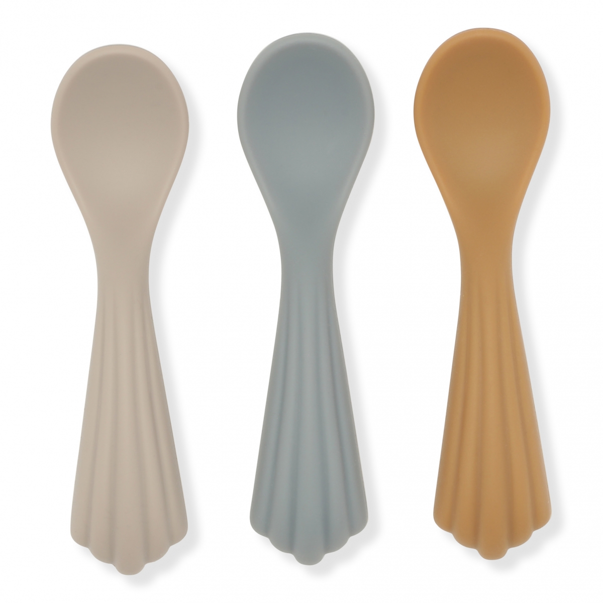 Konges Slojd - 3 Pack Spoons Silicone Warm Grey - Tableware -