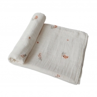 Mushie Muslin swaddle blanket flowers 7426999779292 