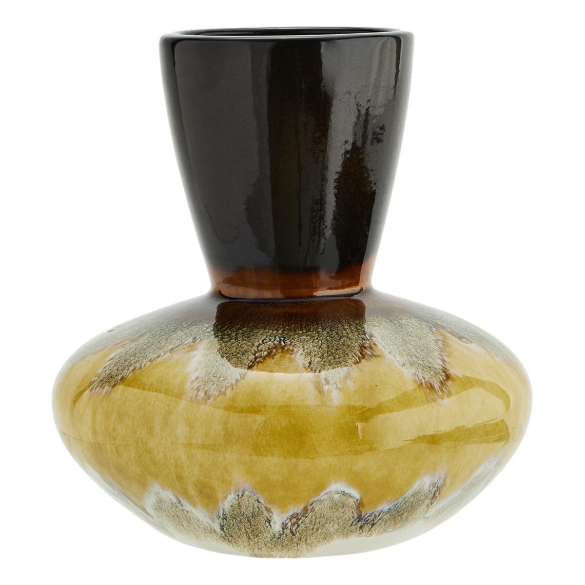Madam Stoltz Stoneware vase Yellow CV952-9CJ827-2 