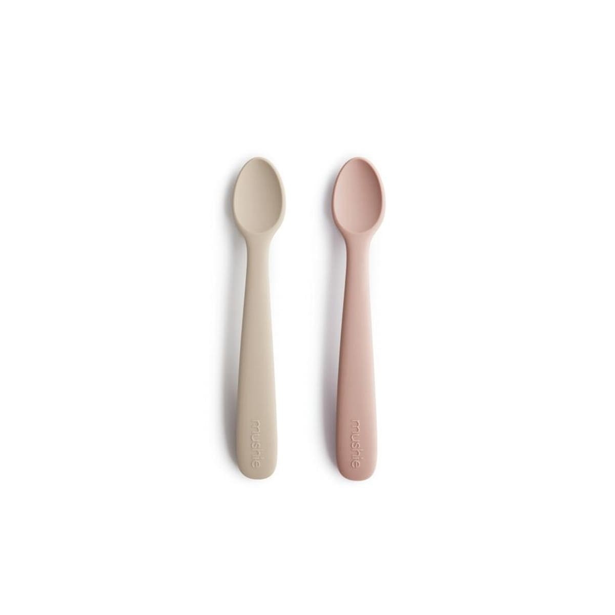 Mushie Set of silicone spoons for self learning blush/shifting sand 810052461120 